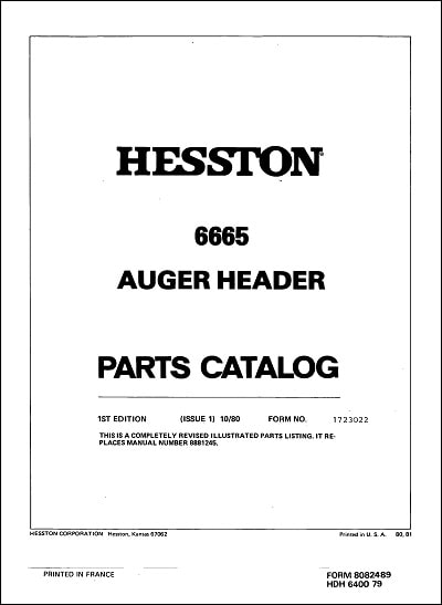 Hesston 6665 Parts Manual