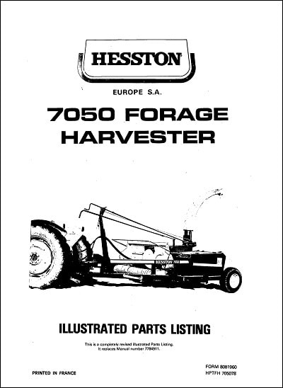 Hesston 7050 Parts Manual