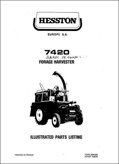 Hesston 7420 Parts Manual