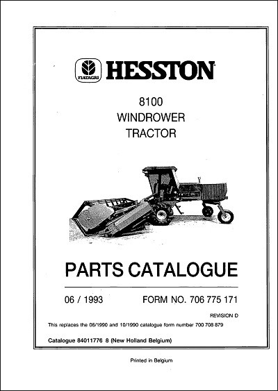 Hesston 8100 Parts Manual