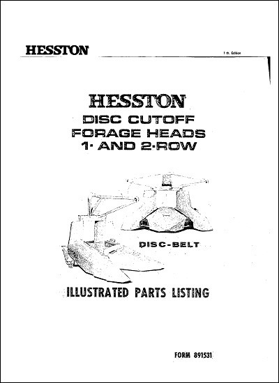 Hesston Disc Cutoff Parts Manual