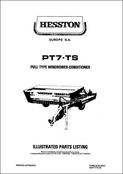 Hesston PT7-TS Parts Manual