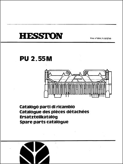 Hesston PU 2.55M Parts Manual