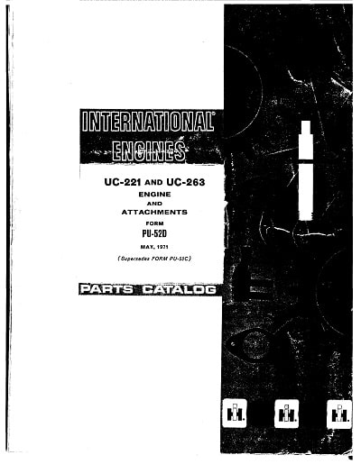 International UC-221 UC-263 parts manual