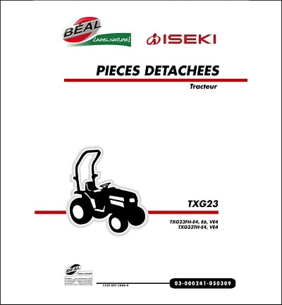 Iseki TXG23 parts catalog