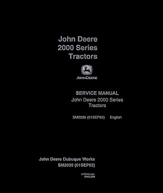 John Deere 2000 parts manual