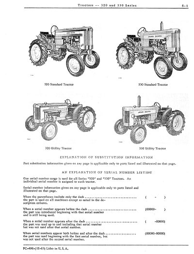 John Deere 320 330 parts manual