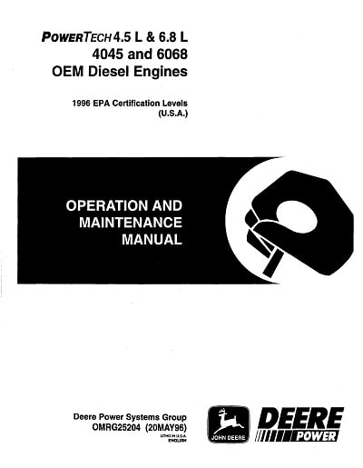 John Deere 4045 6068 parts manual