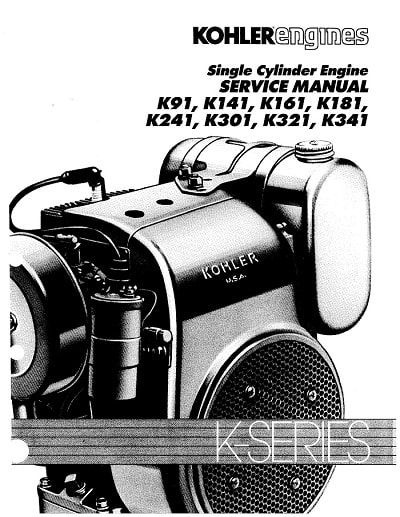 Kohler K91 K141 K161 K181 K241 K301 K321 K341 parts manual