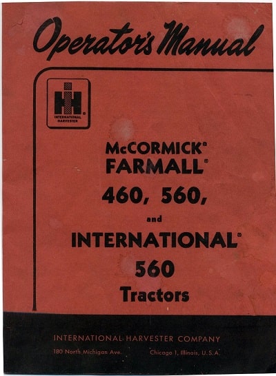 McCormick 460 560 parts manual