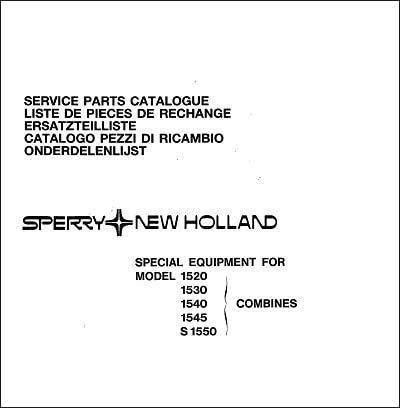 New Holland S1550 Parts Manual