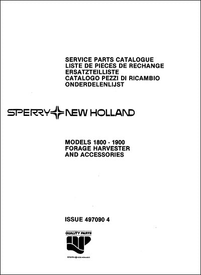 New Holland 1800 1900 Parts Manual