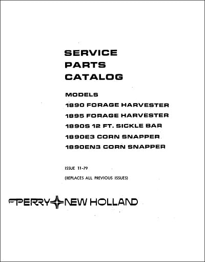 New Holland 1890S Parts Manual