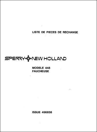 New Holland 448 Parts Manual