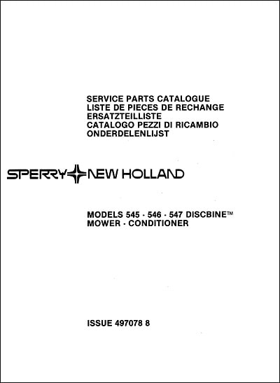 New Holland 545 546 547 Parts Manual