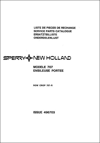 New Holland 707(r) Parts Manual