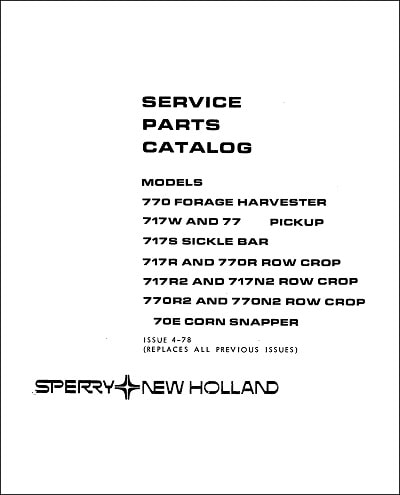 New Holland 717 770W Parts Manual