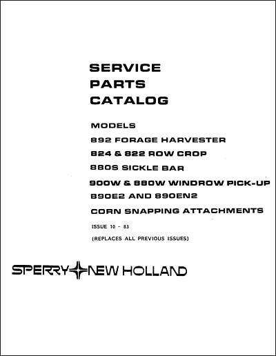 New Holland 824 822 Parts Manual