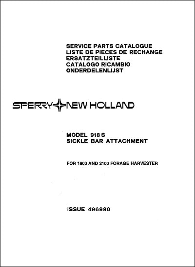New Holland 918S Parts Manual
