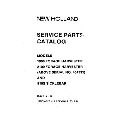New Holland 919S Parts Manual