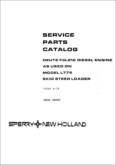 New Holland F3L912 Parts Manual