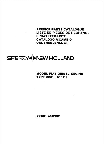 New Holland Fiat Engine Parts Manual