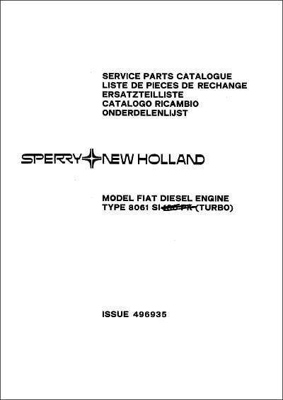 New Holland 8061 Parts Manual
