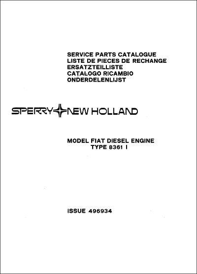 New Holland 8361 Parts Manual