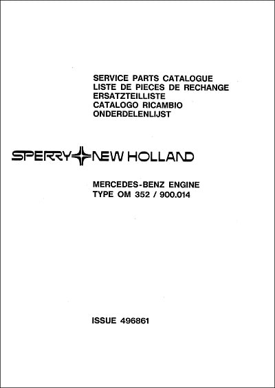 New Holland OM 352 Parts Manual