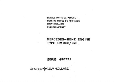 New Holland OM 360/970 Parts Manual