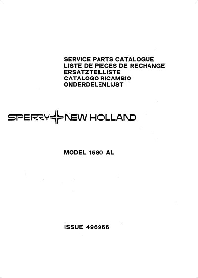 New Holland 1580 AL Parts Manual