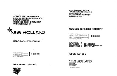 New Holland 8070 Parts Manual