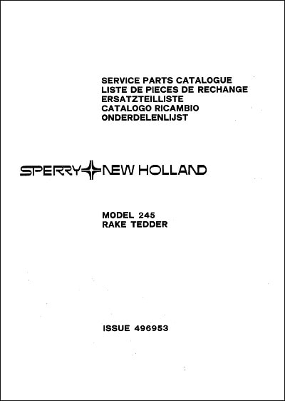 New Holland 245 Parts Manual