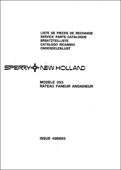 New Holland 253 Parts Manual