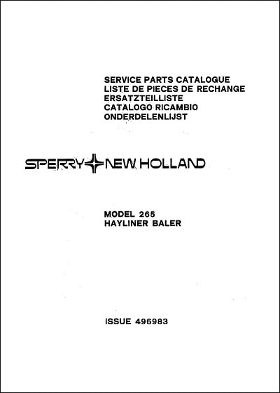 New Holland 265 Parts Manual