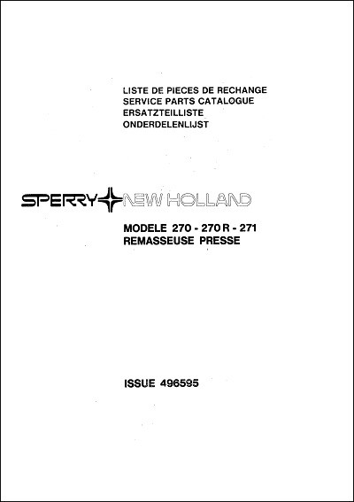 New Holland 270(r), 271 Parts Manual