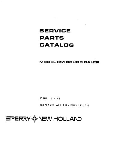 New Holland 851 Parts Manual