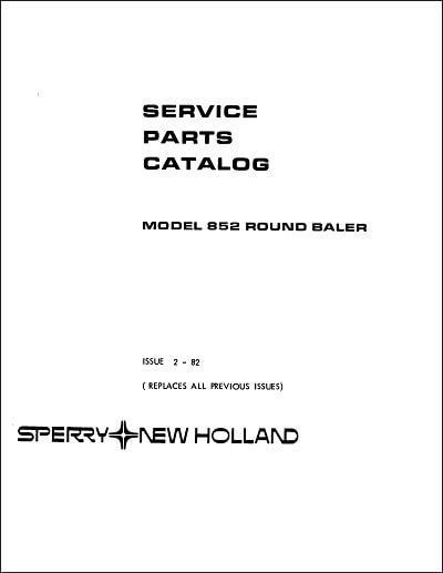 New Holland 852 Parts Manual