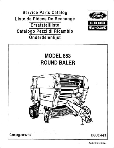New Holland 853 Parts Manual