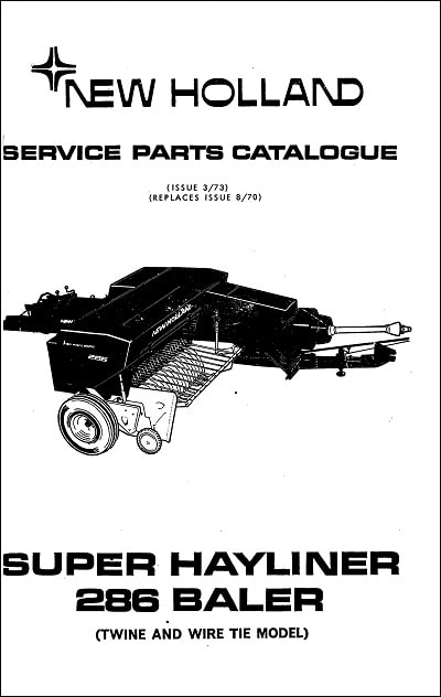 New Holland Super Hayliner 286 Parts Manual
