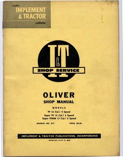 Oliver 99 parts manual