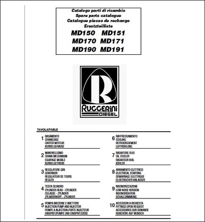 Ruggerini MD150 MD151 parts catalog