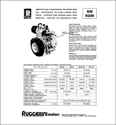 Ruggerini RM80 RM81 parts catalog