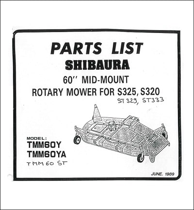 Shibaura TMM60 parts catalog