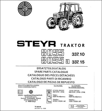 Steyr 8055 8055A spare parts catalog