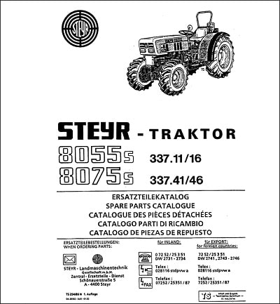 Steyr 8055S 8075S spare parts catalog