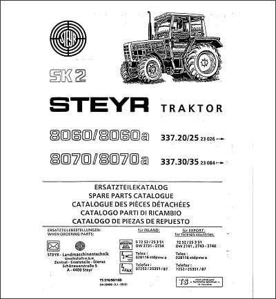 Steyr 8060 8070 SK2 spare parts catalog