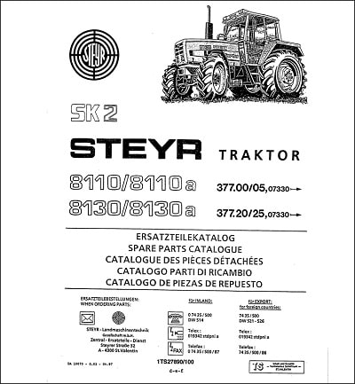 Steyr 8110 8130 SK2 spare parts catalog