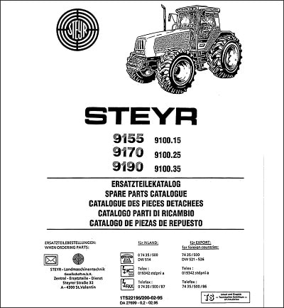 Steyr 9155 9170 9190 spare parts catalog