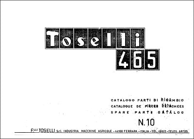 Toselli 465 (L) Parts Manual